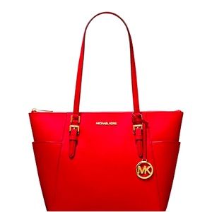 MICHAEL MICHAEL KORS
Charlotte Large Saffiano Leather Top-Zip Tote Bag